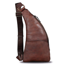 Load image into Gallery viewer, Genuine Leather Sling Bag for Men Vintage Handmade Crossbody Daypack Hiking Backpack Retro Crossbody Shoulder Bag W0727