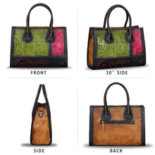 Load image into Gallery viewer, Genuine Leather Purses and Handbags for Women Vintage Real Leather Tote Bag Shoulder Bag Top Handle Satchel Purse W0739H