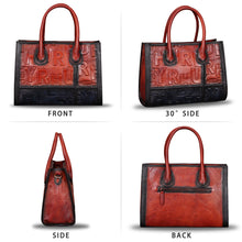 Load image into Gallery viewer, Genuine Leather Purses and Handbags for Women Vintage Real Leather Tote Bag Shoulder Bag Top Handle Satchel Purse W0739H