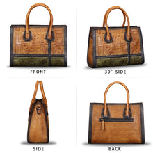 Load image into Gallery viewer, Genuine Leather Purses and Handbags for Women Vintage Real Leather Tote Bag Shoulder Bag Top Handle Satchel Purse W0739H