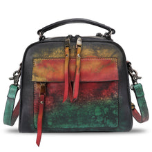 Load image into Gallery viewer, Genuine Leather Satchel Purse for Women Retro Cowhide Handmade Top Handle Handbag Designer Crossbody Bag 591