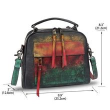 Load image into Gallery viewer, Genuine Leather Satchel Purse for Women Retro Cowhide Handmade Top Handle Handbag Designer Crossbody Bag 591