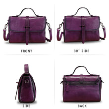 Load image into Gallery viewer, Genuine Leather Satchel Crossbody Bags for Women Handmade Vintage Top Handle Handbags Purse F8407