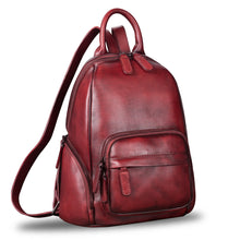 Load image into Gallery viewer, Genuine Leather Backpack for Women Leather Knapsack Rucksack