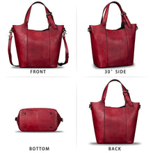 Load image into Gallery viewer, Genuine Leather Handbag for Women Vintage Handmade Shoulder Bag Purse Tote Cowhide Satchel Crossbody Top-Handle Bag