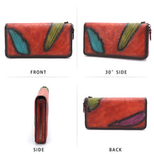 Load image into Gallery viewer, Genuine Leather Embossing Wallet for Women Leather Purse Wrist Bag