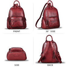 Load image into Gallery viewer, Genuine Leather Backpack for Women Leather Knapsack Rucksack