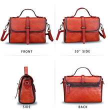 Load image into Gallery viewer, Genuine Leather Satchel Crossbody Bags for Women Handmade Vintage Top Handle Handbags Purse F8407