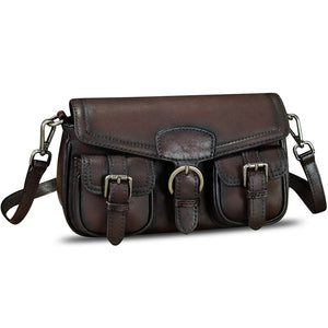 Genuine Leather Satchel for Women Vintage Handbag Purse Handmade Retro Crossbody Bag Purse Shoulder Bag