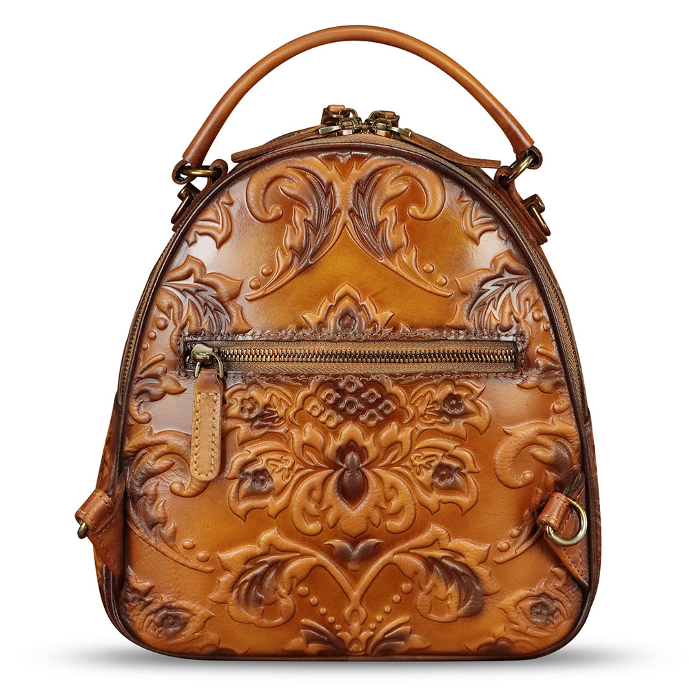 Genuine Leather Backpack for Women Crossbody Shoulder Bag Vintage Rucksack Fashion Knapsack Purse Daypack Bag