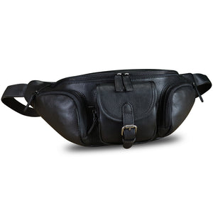 Genuine Leather Fanny Pack for Men and Women Real Leather Sling Bag Crossbody Bag Fashion Waist Bag Chest Purse