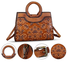 Load image into Gallery viewer, Genuine Leather Satchels for Women Top Handle Bags Handmade Vintage Crossbody Bag Purses Shoulder Bag
