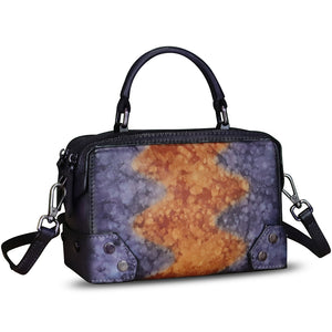 Genuine Leather Satchel for Women Purse Vintage Handmade Top Handle Handbag Retro Designer Crossbody Bag Purse