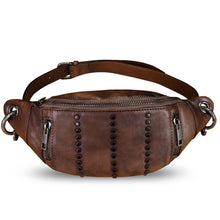 Load image into Gallery viewer, Genuine Leather Fanny Pack for Women Vintage Real Leather Waist Bag Fashion Hip Bag Sling Bag Crossbody Bag Purse
