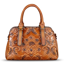 Load image into Gallery viewer, Genuine Leather Purses and Handbags for Women Vintage Embossed Leather Shoulder Bag Crossbody Satchel Bags with Strap
