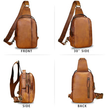 Load image into Gallery viewer, Genuine Leather Sling Bag for Men and Women Vintage Real Leather Sling Backpack Shoulder Crossbody Bag Chest Bags
