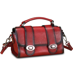 Genuine Leather Satchel for Women Vintage Purse Handmade Handbag Retro Crossbody Bag Purse