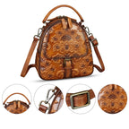 Genuine Leather Backpack for Women Crossbody Shoulder Bag Vintage Rucksack Fashion Knapsack Purse Daypack Bag