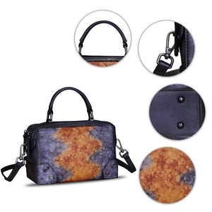 Genuine Leather Satchel for Women Purse Vintage Handmade Top Handle Handbag Retro Designer Crossbody Bag Purse