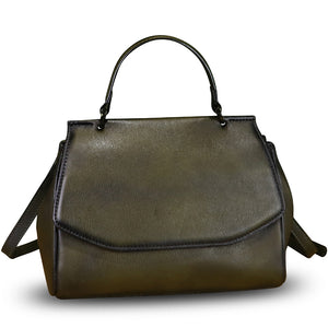 Genuine Leather Satchel for Women Crossbody Bags Handmade Vintage Top Handle Handbags Purse