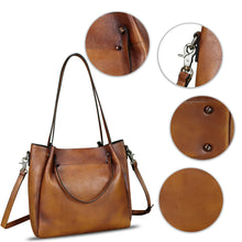 Load image into Gallery viewer, Genuine Leather Handbags for Women Satchel Purses Vintage Handmade Shoulder Bag Top Handle Handbag Totes
