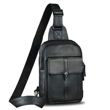 Load image into Gallery viewer, Genuine Leather Sling Bag Casual Shoulder Hiking Backpack Vintage Handmade Crossbody Bag Retro Chest Daypack
