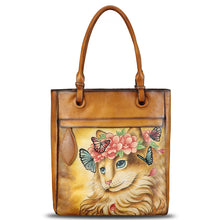 Load image into Gallery viewer, Genuine Leather Shoulder Bag for Women Hand Painted Leather Handbag Handmade Work Tote Bag Casual Hand Purse
