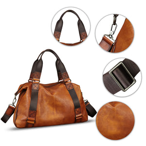 Genuine Leather Duffel Bags for Men and Women Purses Carry On Handbags Shoulder Bag for Traveling Sports