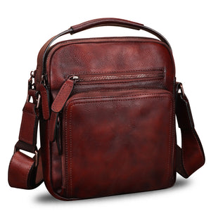 Genuine Leather Purse and Shoulder Bag for Men Vintage Real Leather Messenger Bag Handbag Crossbody Satchel Purse Strap