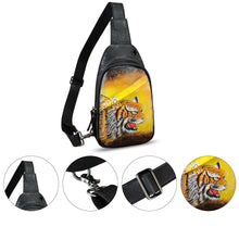 Load image into Gallery viewer, Genuine Leather Sling Bag Hand Painted Crossbody Backpack Retro Handmade Chest Shoulder Daypack Fanny Pack Purse
