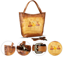 Load image into Gallery viewer, Genuine Leather Shoulder Bag for Women Hand Painted Leather Handbag Handmade Purse Crossbody Work Tote Bag Casual Purse
