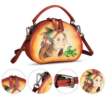 Load image into Gallery viewer, Genuine Leather Crossbody Bag for Women Hand Painted Leather Handmade Small Satchel Handbag Crossbody Purse
