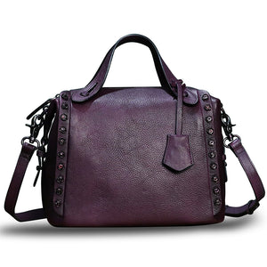 Genuine Leather Purses and Handbags for Women Vintage Handmade Fashion Leather Shoulder Bag Crossbody Satchel with Strap