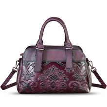 Load image into Gallery viewer, Genuine Leather Purses and Handbags for Women Vintage Embossed Leather Shoulder Bag Crossbody Satchel Bags with Strap
