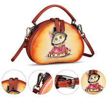 Load image into Gallery viewer, Genuine Leather Crossbody Bag for Women Hand Painted Leather Handmade Small Satchel Handbag Crossbody Purse
