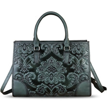 Load image into Gallery viewer, Genuine Leather Satchel for Women Purse Embossed Top Handle Handbag Handmade Crossbody Tote Shoulder Bags

