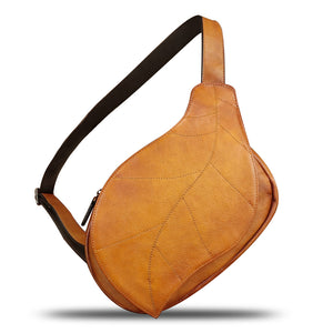 Genuine Leather Sling Bag for Women - Vintage Real Leather Sling Backpack Fashion Shoulder Crossbody Chest Bag