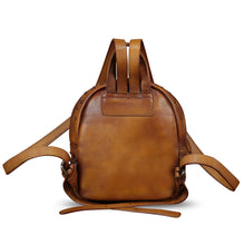 Load image into Gallery viewer, Genuine Leather Backpack Purse for Women Vintage Small Casual Daypack Handmade Western Leather Rucksack Knapsack
