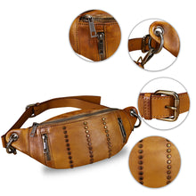 Load image into Gallery viewer, Genuine Leather Fanny Pack for Women Vintage Real Leather Waist Bag Fashion Hip Bag Sling Bag Crossbody Bag Purse
