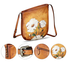 Load image into Gallery viewer, Genuine Leather Crossbody Bag for Women Hand Painted Leather Handmade Crossbody Satchel Purse Handbag
