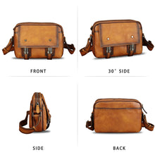 Load image into Gallery viewer, Genuine Leather Shoulder Bag Crossbody Bag for Men Vintage Real Leather Satchel for Men Messenger Bag for Work Travel
