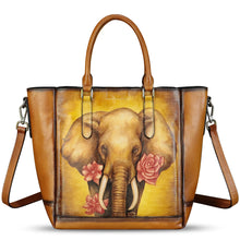 Load image into Gallery viewer, Genuine Leather Handbag for Women Hand Painted Leather Top Handle Satchel Handmade Crossbody Purse Tote Bag
