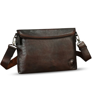 IVTG Genuine Leather Messenger Bag and Clutch Purse for Men and Women Leather Shoulder Bag Crossbody Satchel Purse with Strap