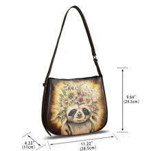 Load image into Gallery viewer, Genuine Leather Shoulder Bag for Women Hand Painted Handbag Handmade Purse Crossbody Sling Purse Casual Daypack
