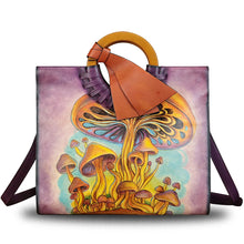 Load image into Gallery viewer, Genuine Leather Handbag Purse for Women Hand Painted Pattern Handbag Handmade Crossbody Work Tote Shoulder Bag
