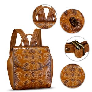 Genuine Leather Backpack Purse Vintage Casual Daypack College Bag Handmade Cowhide Western Rucksack
