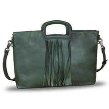 Load image into Gallery viewer, Genuine Leather Purses and Handbags for Women Handmade Tassel Bag Top Handle Vintage Leather Shoulder Bag Satchel Purse

