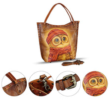 Load image into Gallery viewer, Genuine Leather Shoulder Bag for Women Hand Painted Leather Handbag Handmade Purse Crossbody Work Tote Bag Casual Purse
