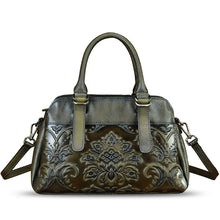 Load image into Gallery viewer, Genuine Leather Purses and Handbags for Women Vintage Embossed Leather Shoulder Bag Crossbody Satchel Bags with Strap
