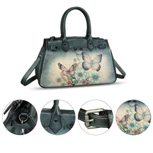 Load image into Gallery viewer, Genuine Leather Satchel for Women Hand Painted Leather Handbag Top Handle Bags Handmade Crossbody Purse Work Tote
